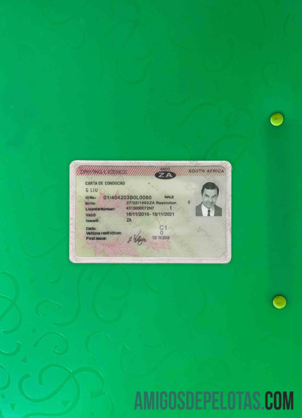 África do Sul DL fotolook frente exemplo